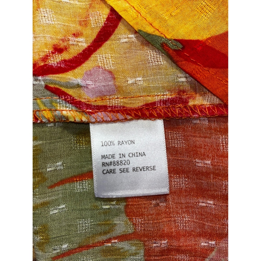 Haute Hippie Orange Tropical Floral‎ V-Neck Tiered Flutter Sleeve Blouse Small - Picture 5 of 5